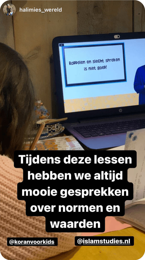 Instagram-story van een ouder over Koran voor Kids (1)